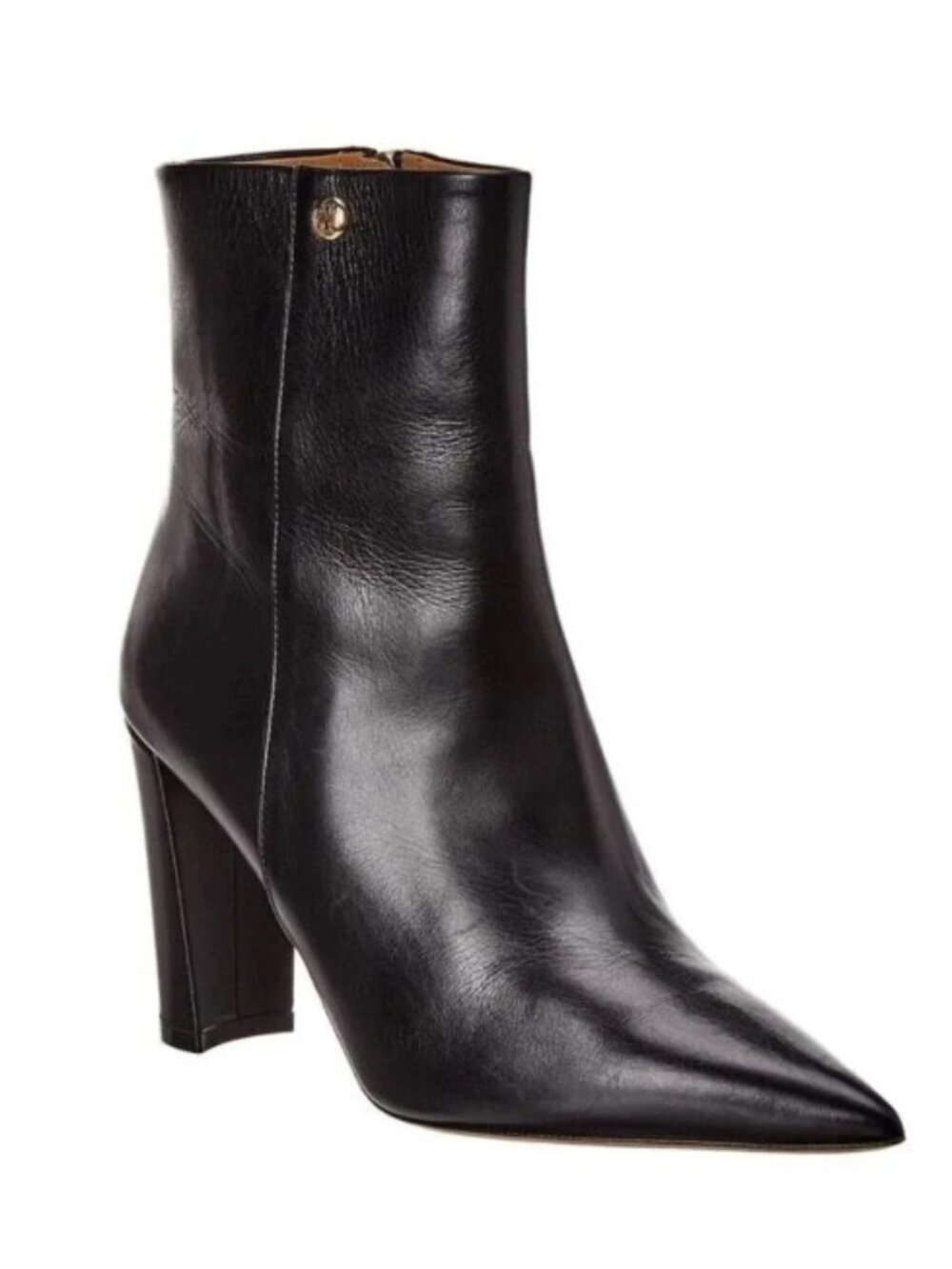 TORY BURCH Penelope 90mm Black Leather Pointed Toe Ankle Boots, Size 7